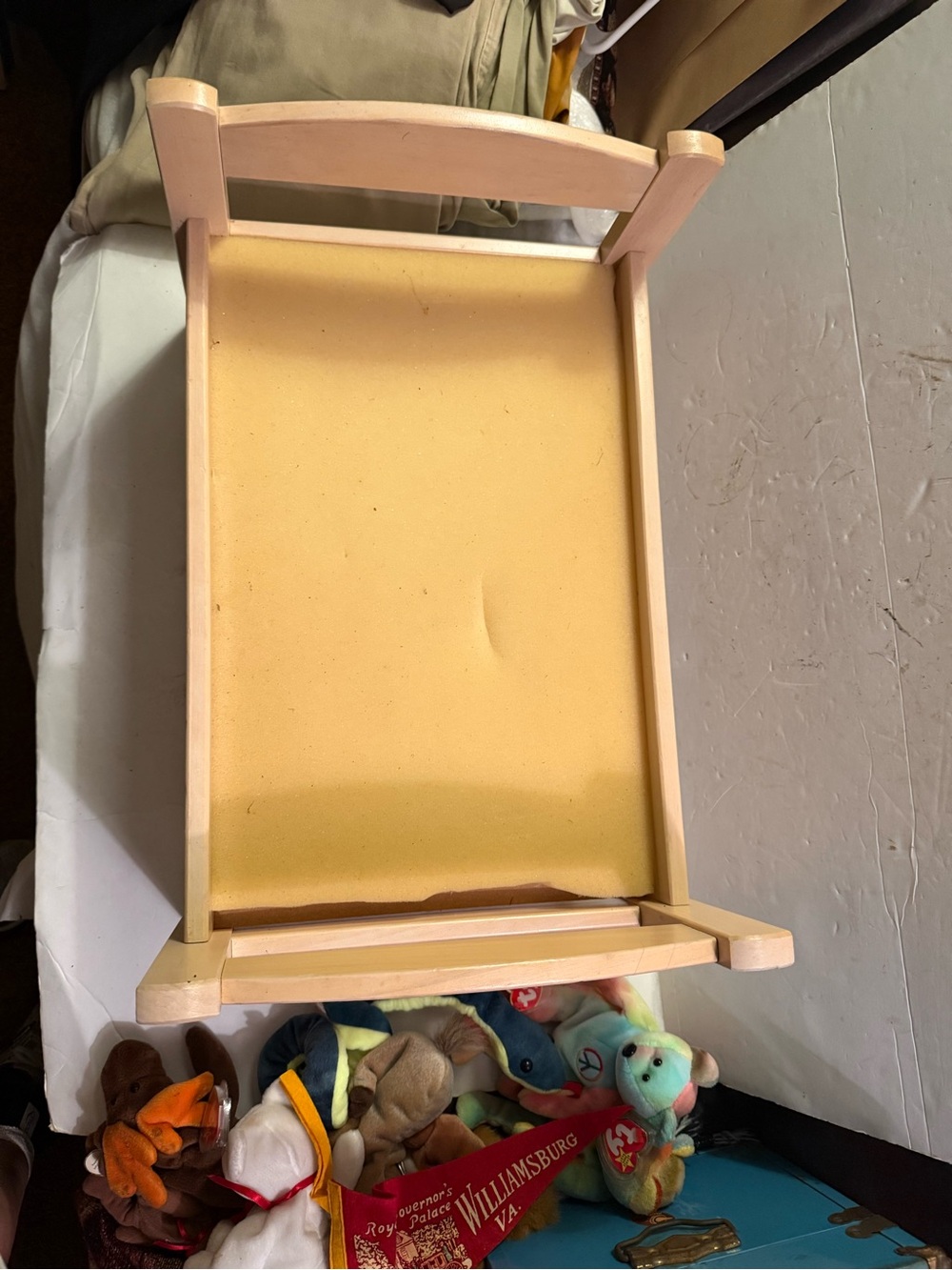 IKEA Wooden Doll Bed in Cream and Yellow